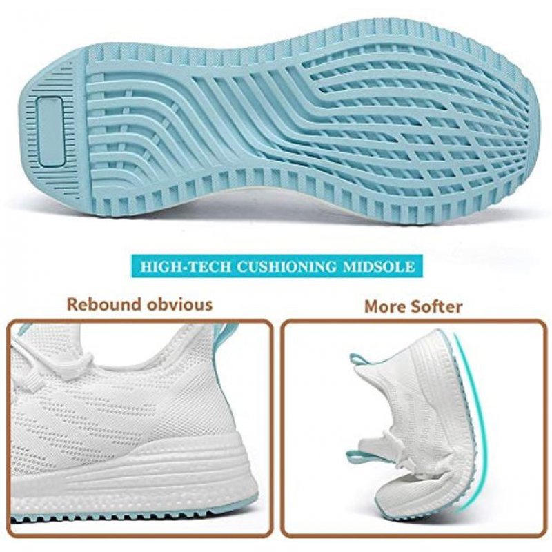IPETSUN Women's Running Shoes Lightweight Non Slip Breathable Mesh Sneakers Sports Athletic Walking Work Shoes White