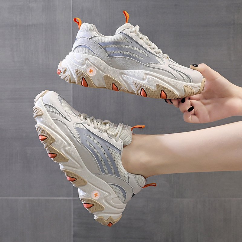 Women's 2021 autumn new mesh autumn trendy shoes reflective thick-soled increased casual sports women's shoes Women's 2021 autumn new mesh autumn trendy shoes reflective thick-soled increased casual sports women's shoes