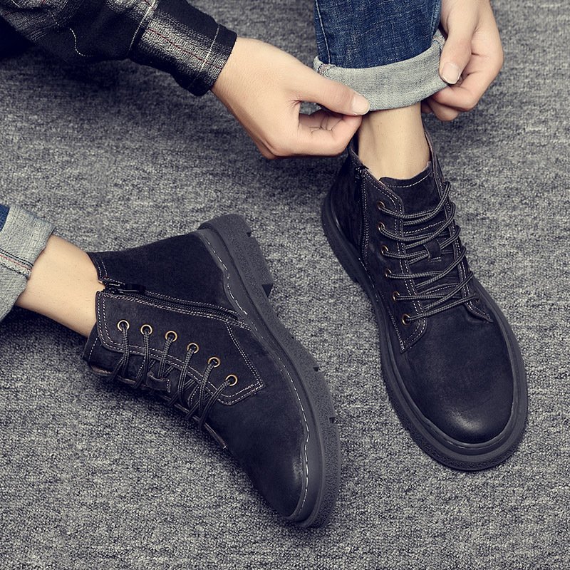 2021 Martin boots men's high-top trendy men's short boots men's tooling shoes trend boots British style leather autumn men's shoes